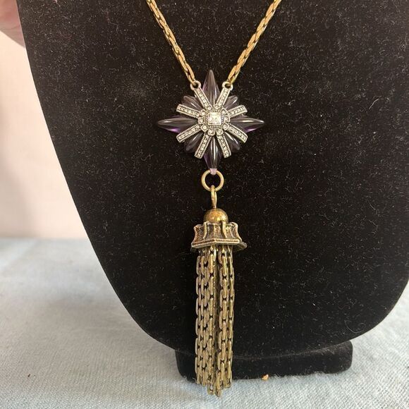 J Crew Lulu Frost Purple w Crystal Pendant/Tassle - Picture 2 of 6